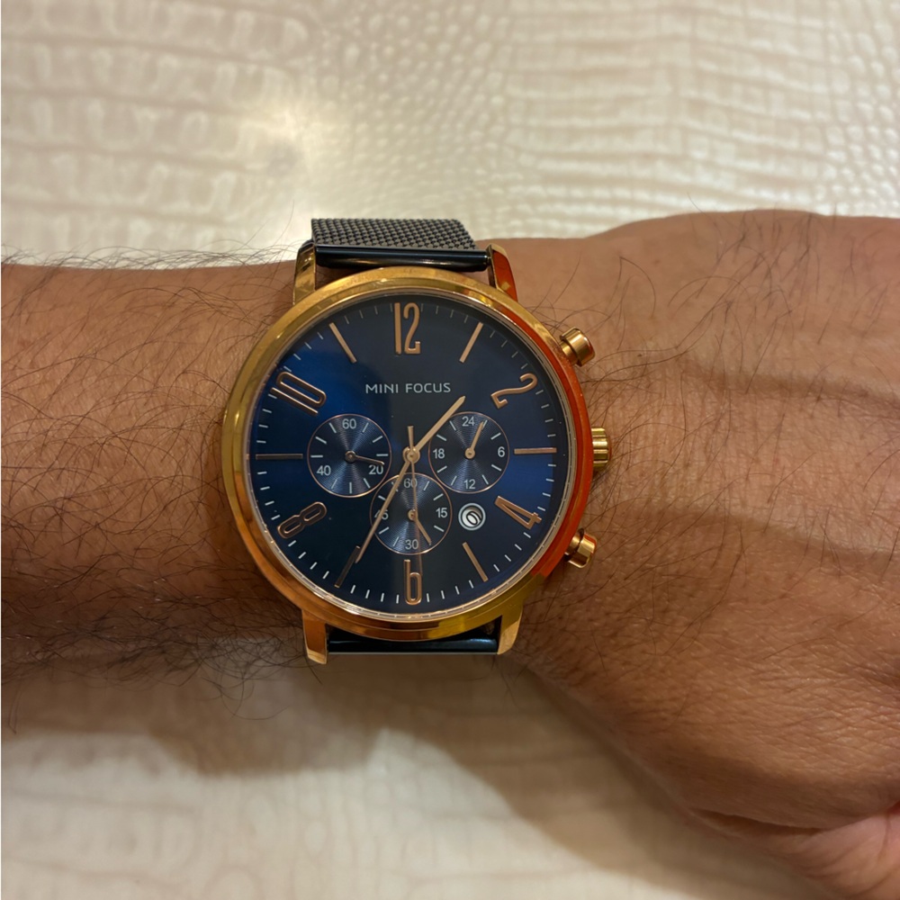 Mini Focus Gold and Blue Men's Watch